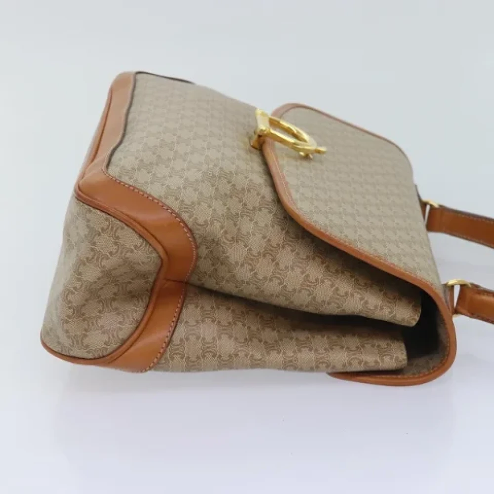 Celine Vintage Pre-owned Leather handbags Beige Dames