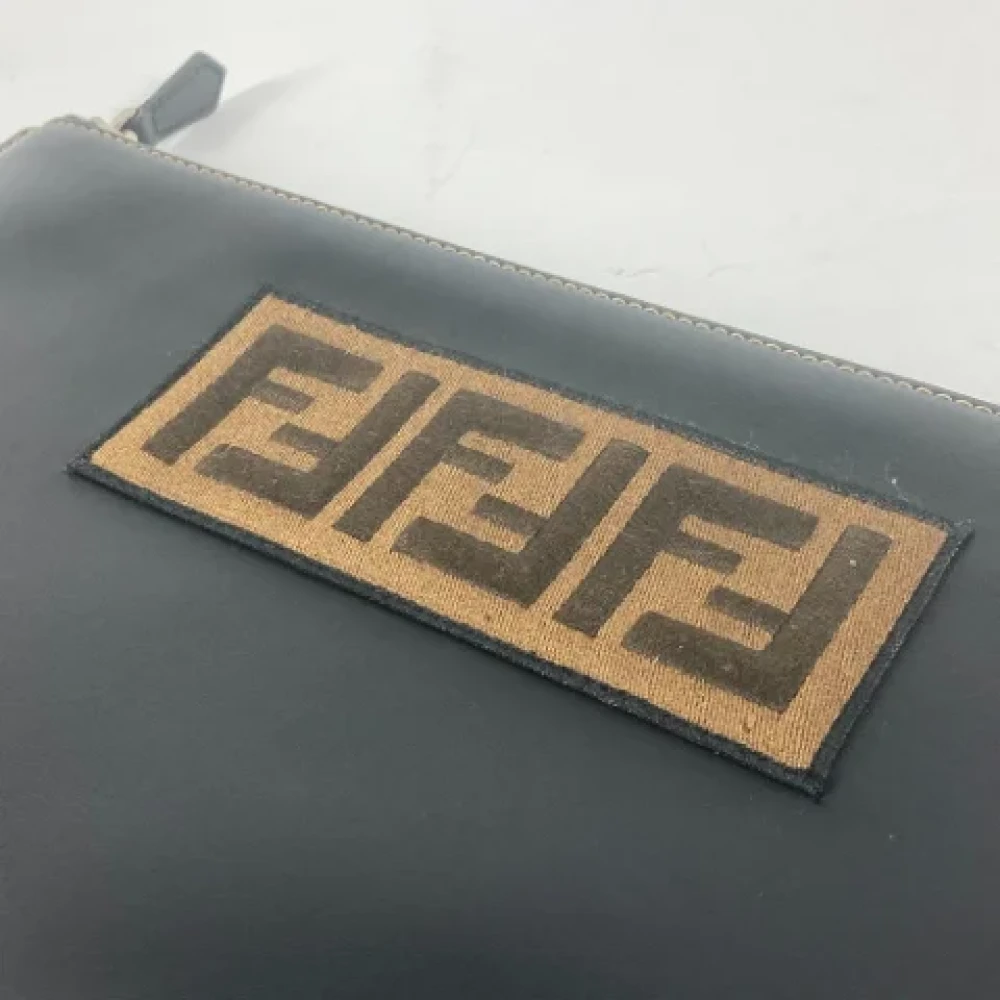 Fendi Vintage Pre-owned Leather clutches Black Dames