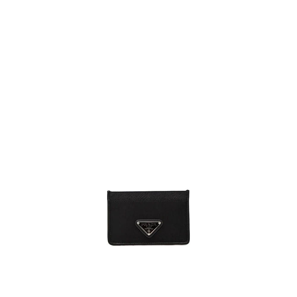 Prada Black Wallets & Cardholders, Female, One Size, Nylon And Leather Card Holder