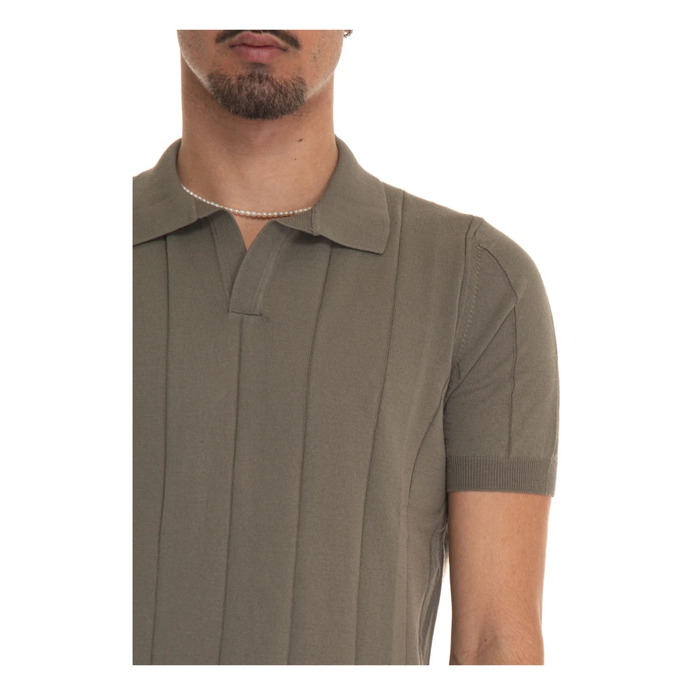 Gran Sasso Jersey Polo Shirt met elastische taille Green Heren