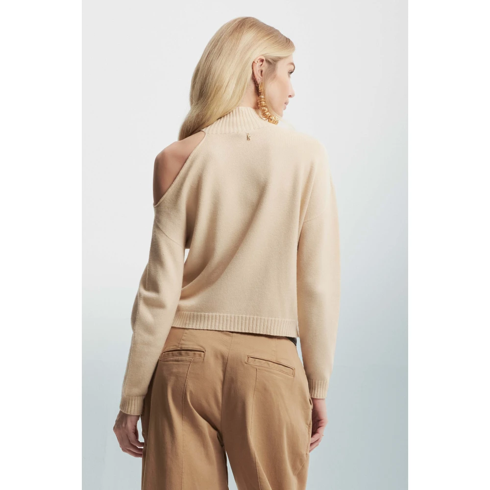Kocca Cold Shoulder Trui Beige Dames