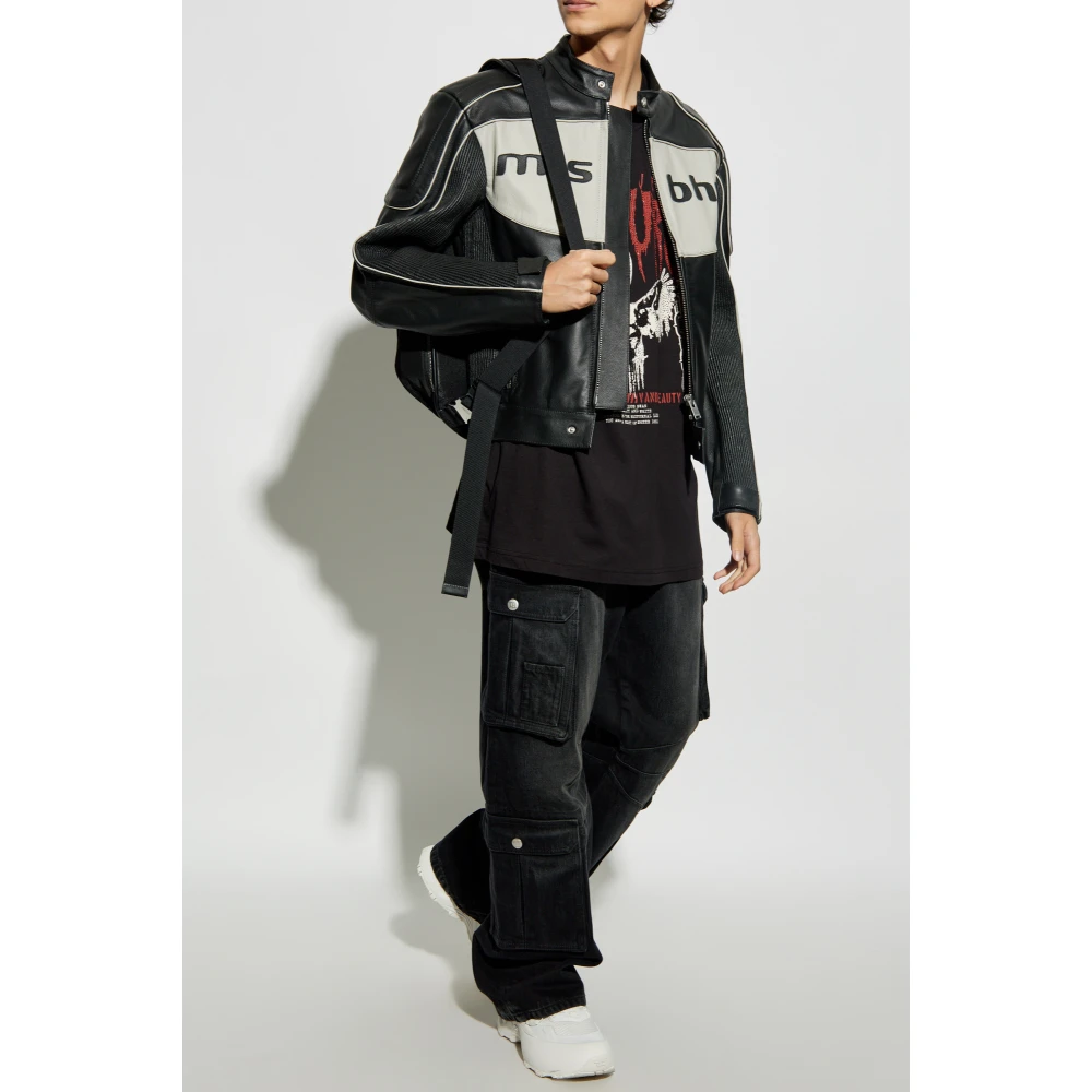 Versace Jeans Couture T-shirt met print en glinsterende pailletten Black Heren