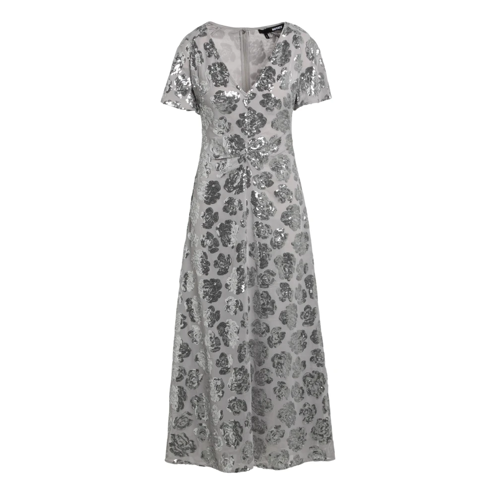 Rotate Birger Christensen Lichtgrijze Chiffon Midi Jurk Met Pailletten Gray Dames