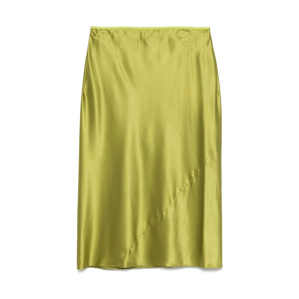 Dries Van Noten Olijfgroene Elastische Taille Rok Green Dames