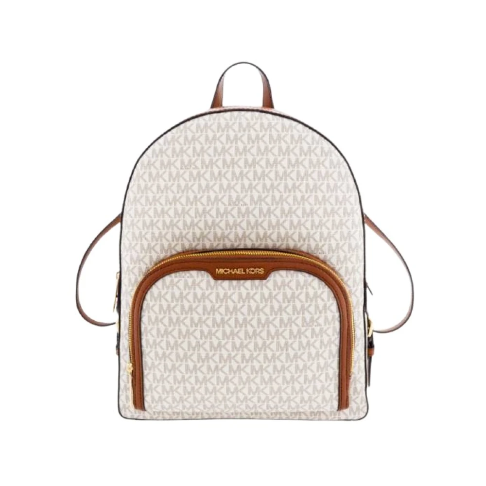 Michael Kors Jaycee Ryggsäck med stor logotyp White, Unisex