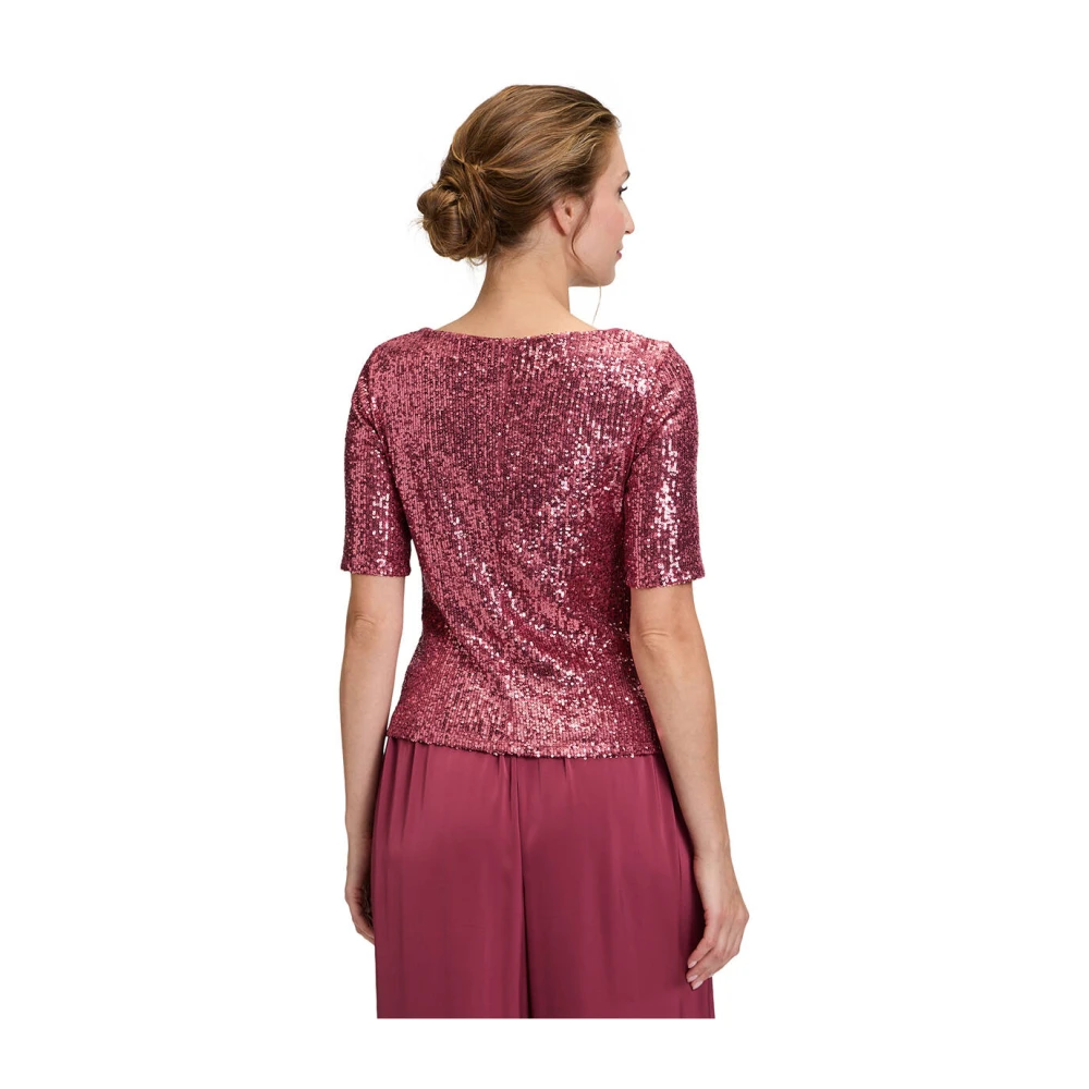 Vera Mont Korte Mouw Shirt Top Red Dames