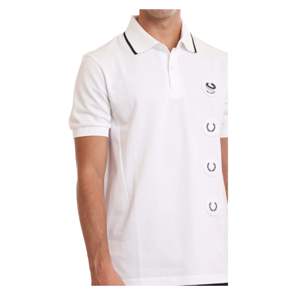 Fred Perry Patch Polo Shirt in Wit White Heren