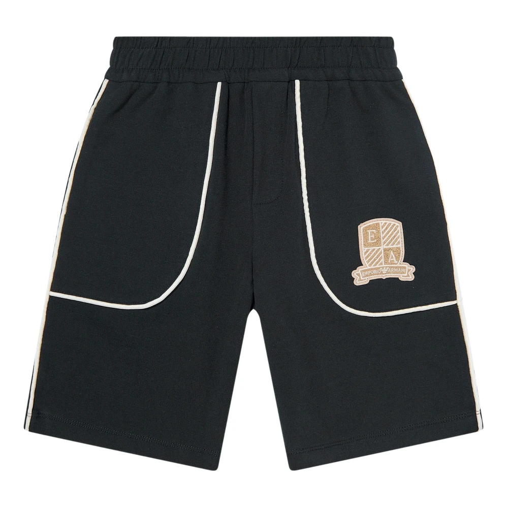 Emporio Armani , Shorts, Male, Blue, 10 Y, Boys Logo Bermuda Shorts In Navy
