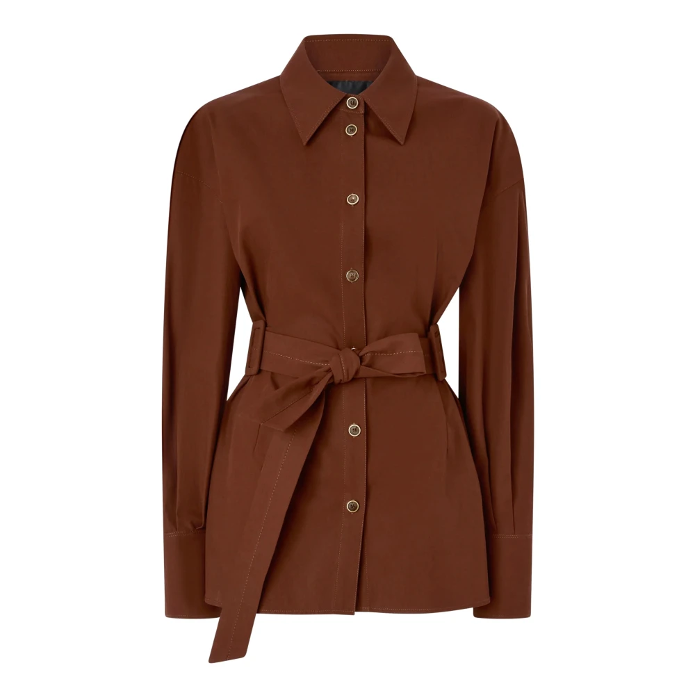 Pinko Women's Brown Shirts, Xl, Cheryl Overshirt