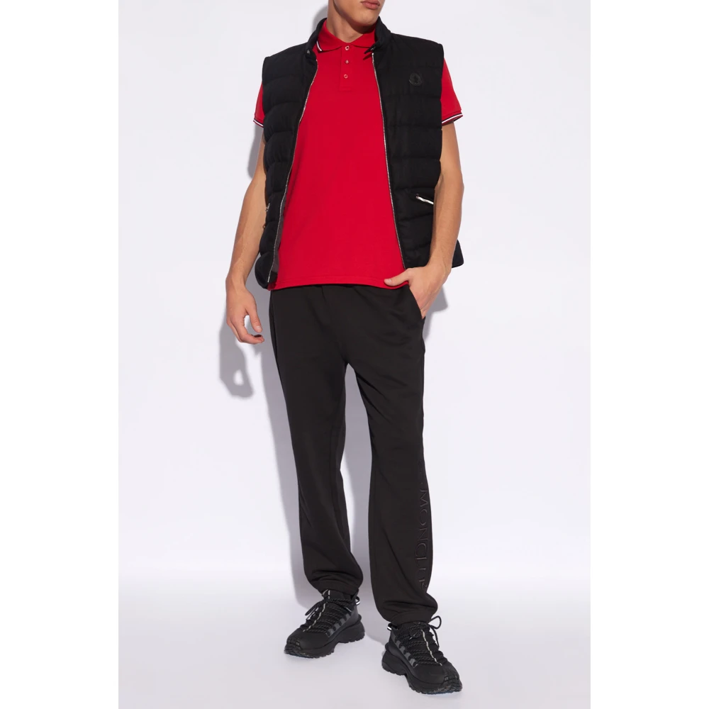 Moncler Polo shirt met logo Red Heren