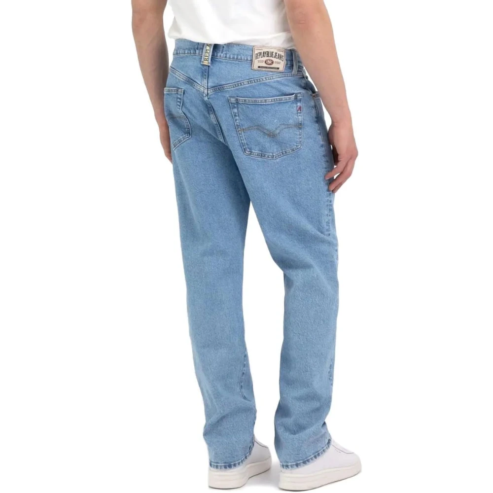 Replay Hoge Taille Straight Leg Jeans Blue Heren