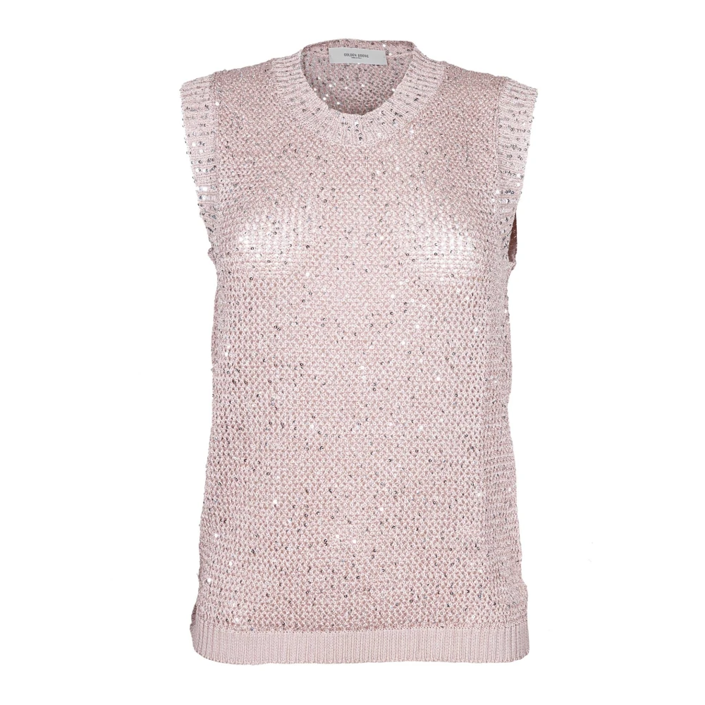 Golden Goose Pailletten Gebreid Vest Roze Pink Dames