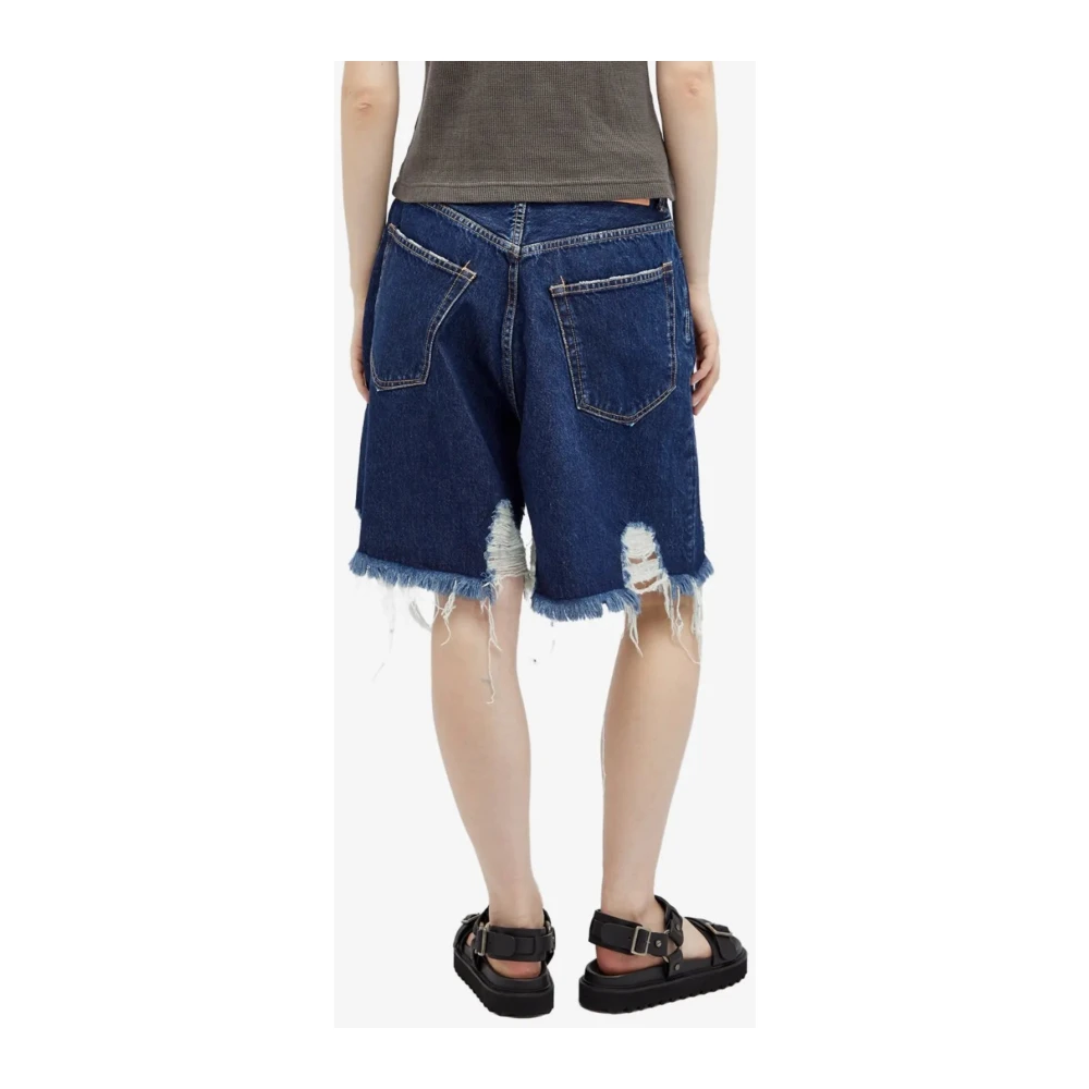 Acne Studios Versleten Denim Shorts Blue Dames
