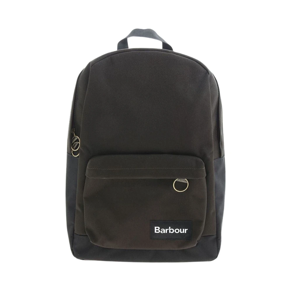 Barbour Canvas kleurblok rugzak met voorvak Green Unisex