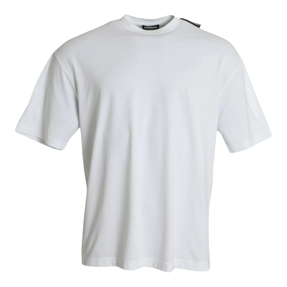 Balenciaga Wit Katoenen Jersey T-shirt met Ronde Hals White Heren
