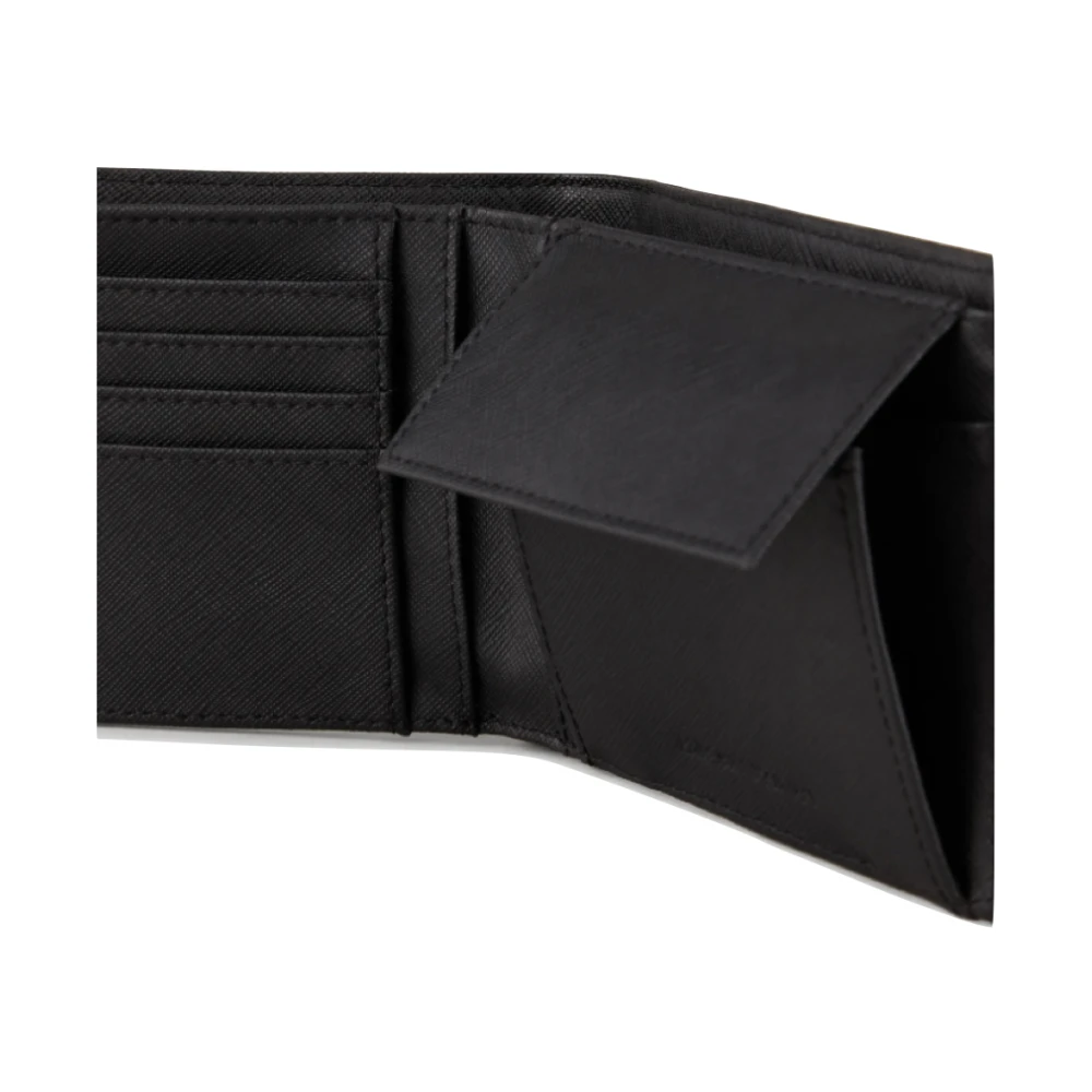 Armani Saffiano leren portemonnee met ontwerp Black Heren
