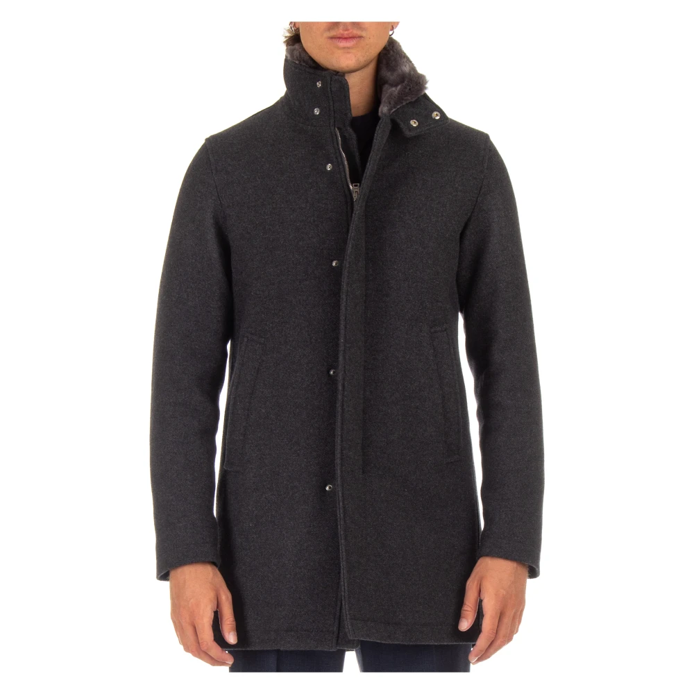 Herno Grijze autojas met thermische voering Gray Heren