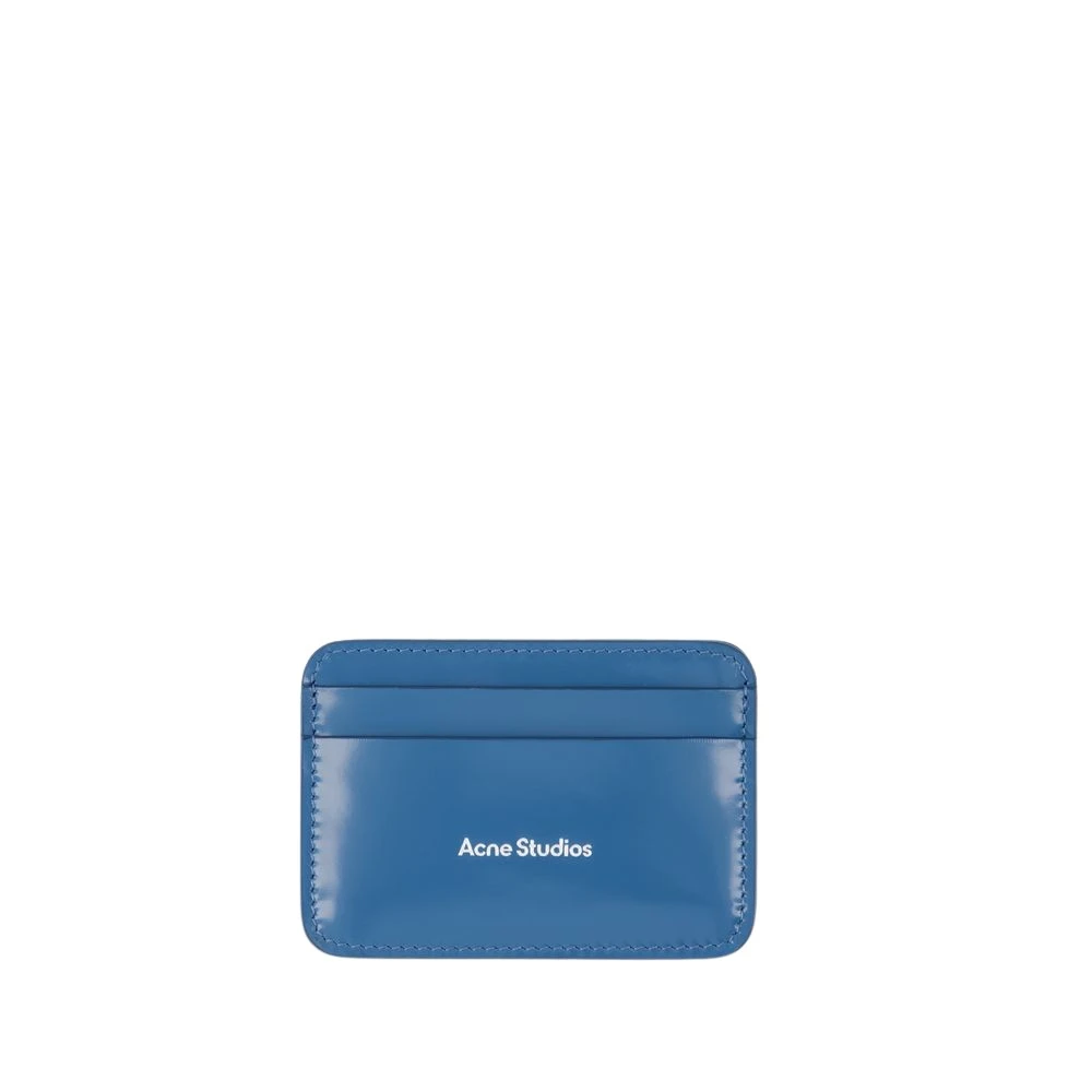 Acne Studios Blauwe Leren Kaarthouder Blue Dames