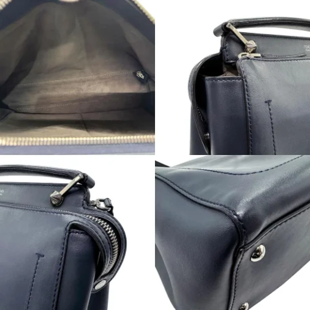 Fendi Vintage Pre-owned Leather shoulder-bags Blue Dames