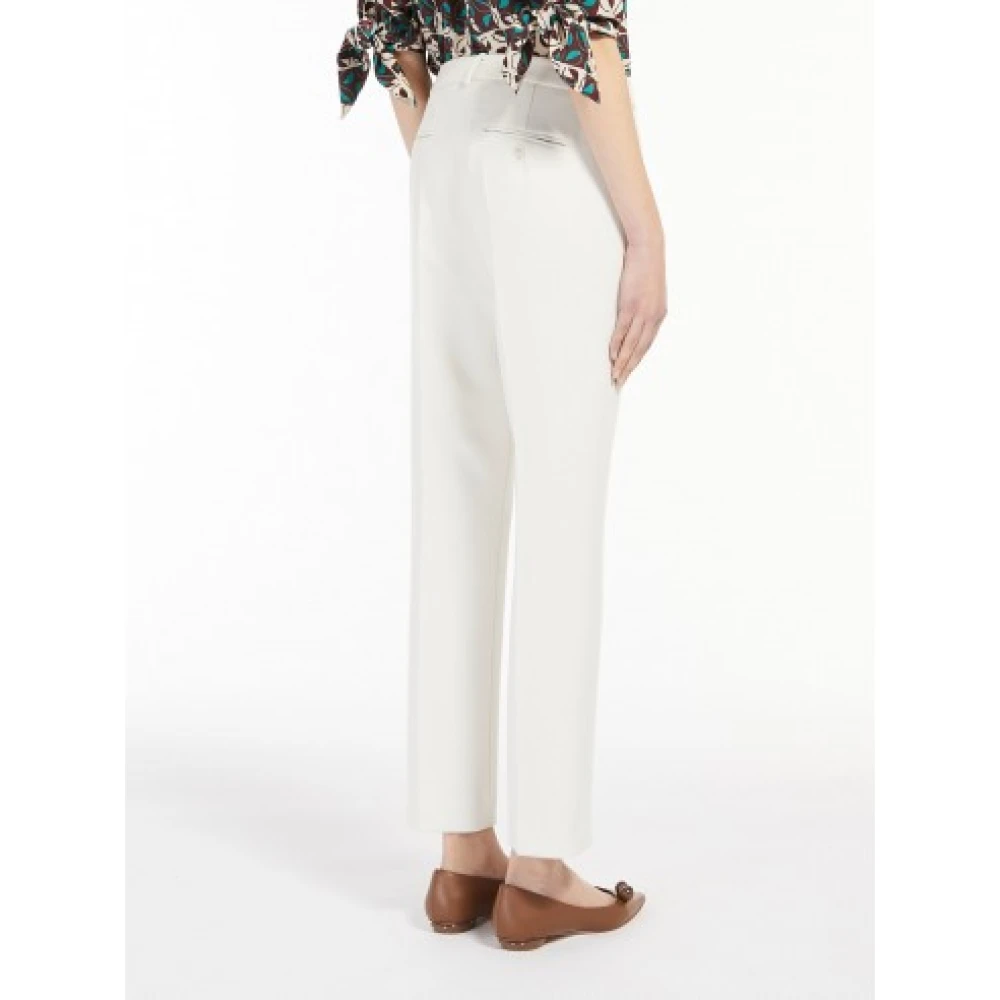 Max Mara Klassieke Straight Leg Broek White Dames