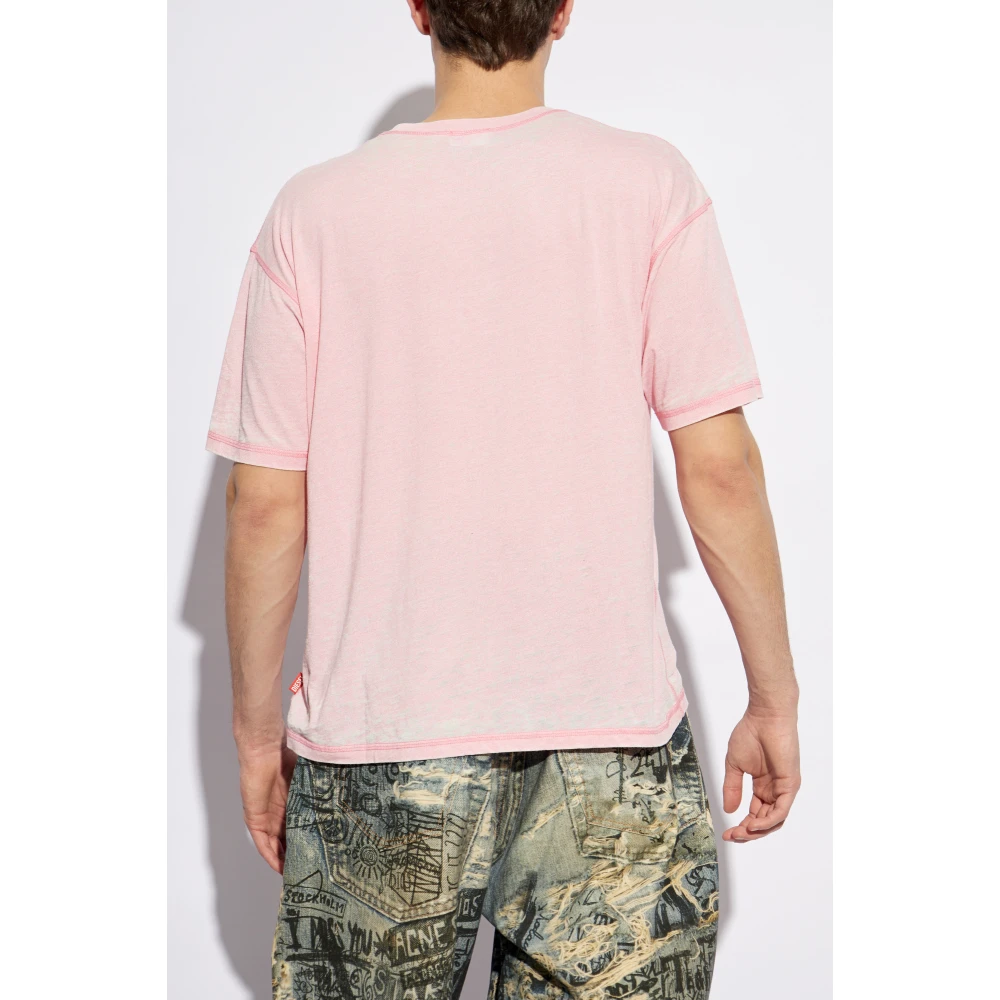 Diesel T-shirt T-Boxt-Pak Pink Heren