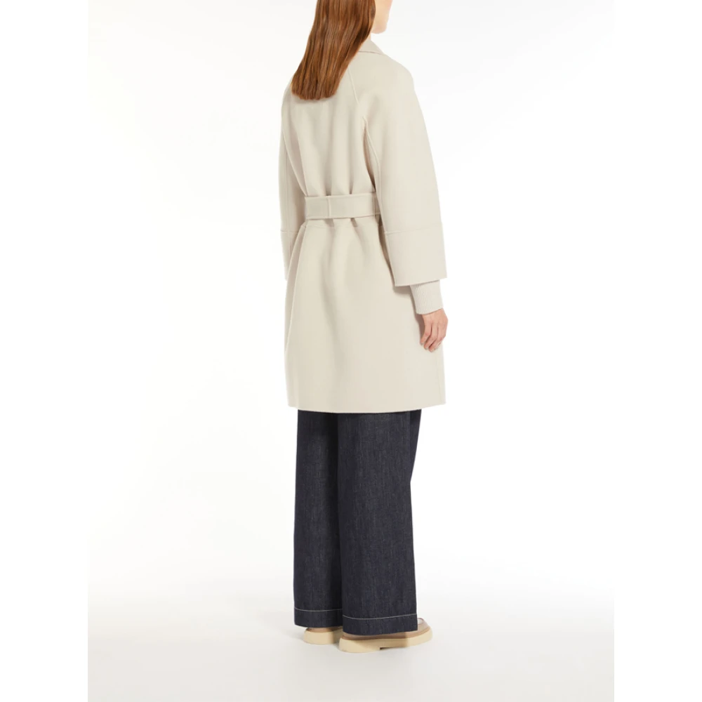 Max Mara Wollen jas met riem Arona Beige Dames