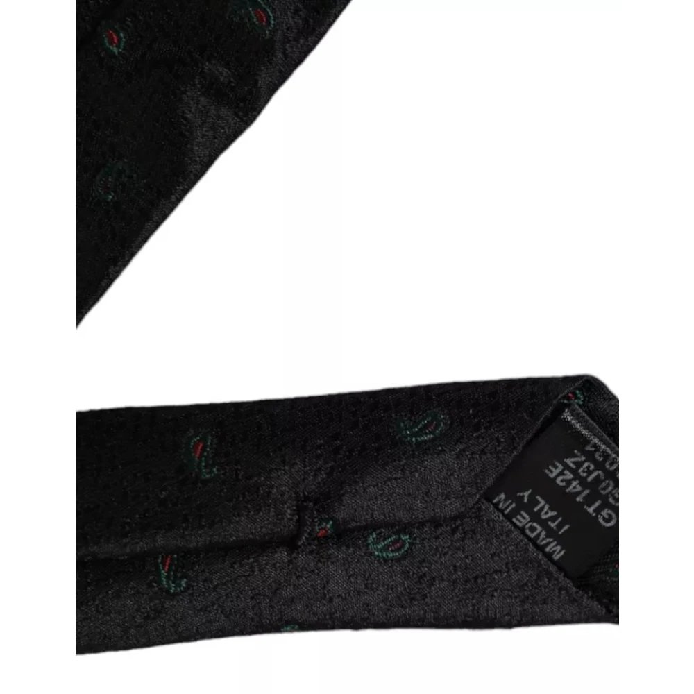 Dolce & Gabbana Zwarte Fantasie Verstelbare Heren Stropdas Black Heren