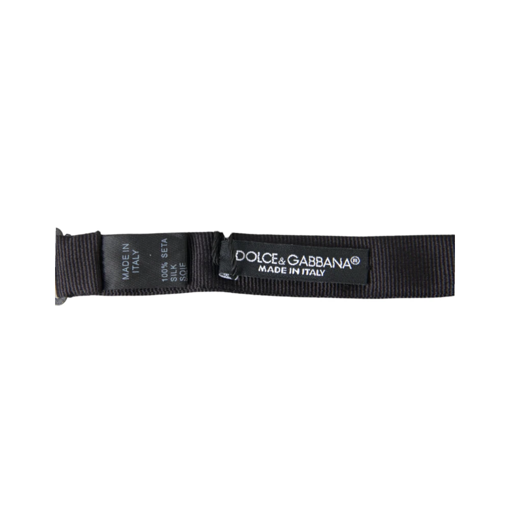 Dolce & Gabbana Elegante zwarte zijden vlinderdas Black Heren