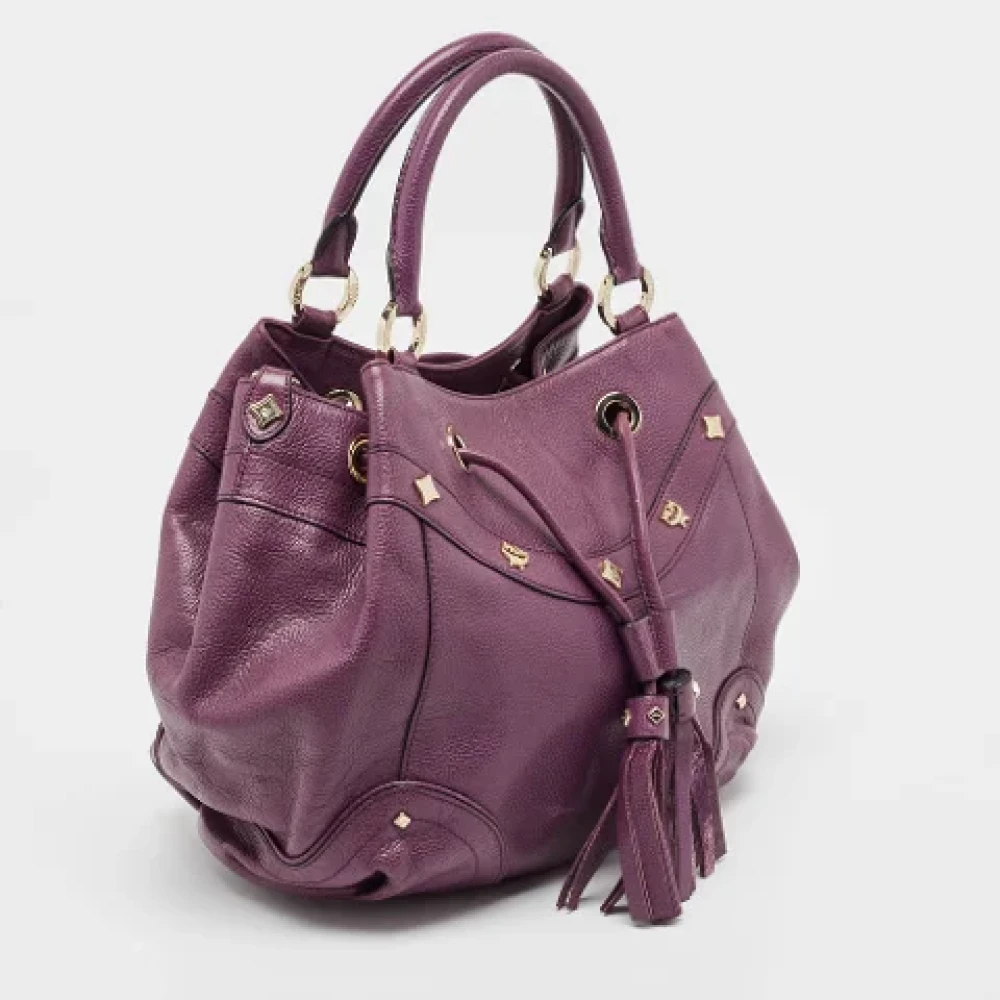 MCM Pre-owned Leather shoulder-bags Purple Dames