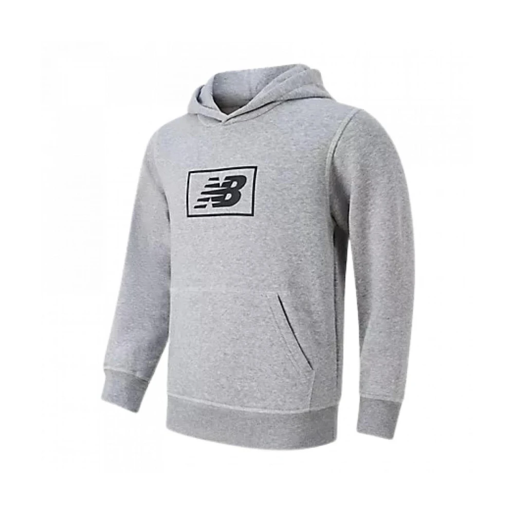 New Balance Polyester Hoodie Junior Unisex Logo Gray Heren