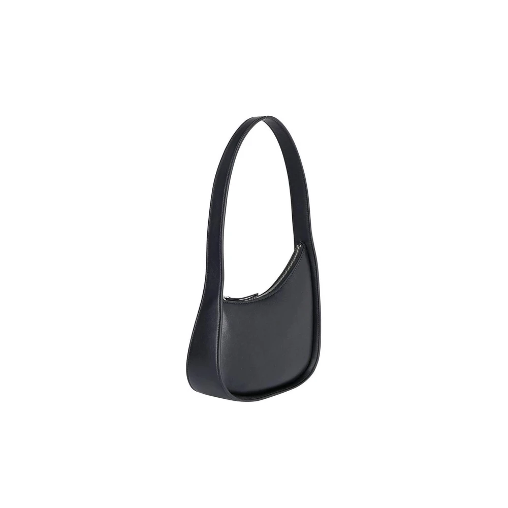 The Row Luxe Kalfsleren Half Moon Schoudertas Black Dames
