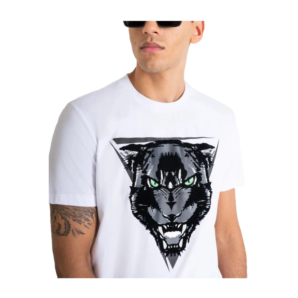 Antony Morato Panterprint Katoenen T-shirt White Heren