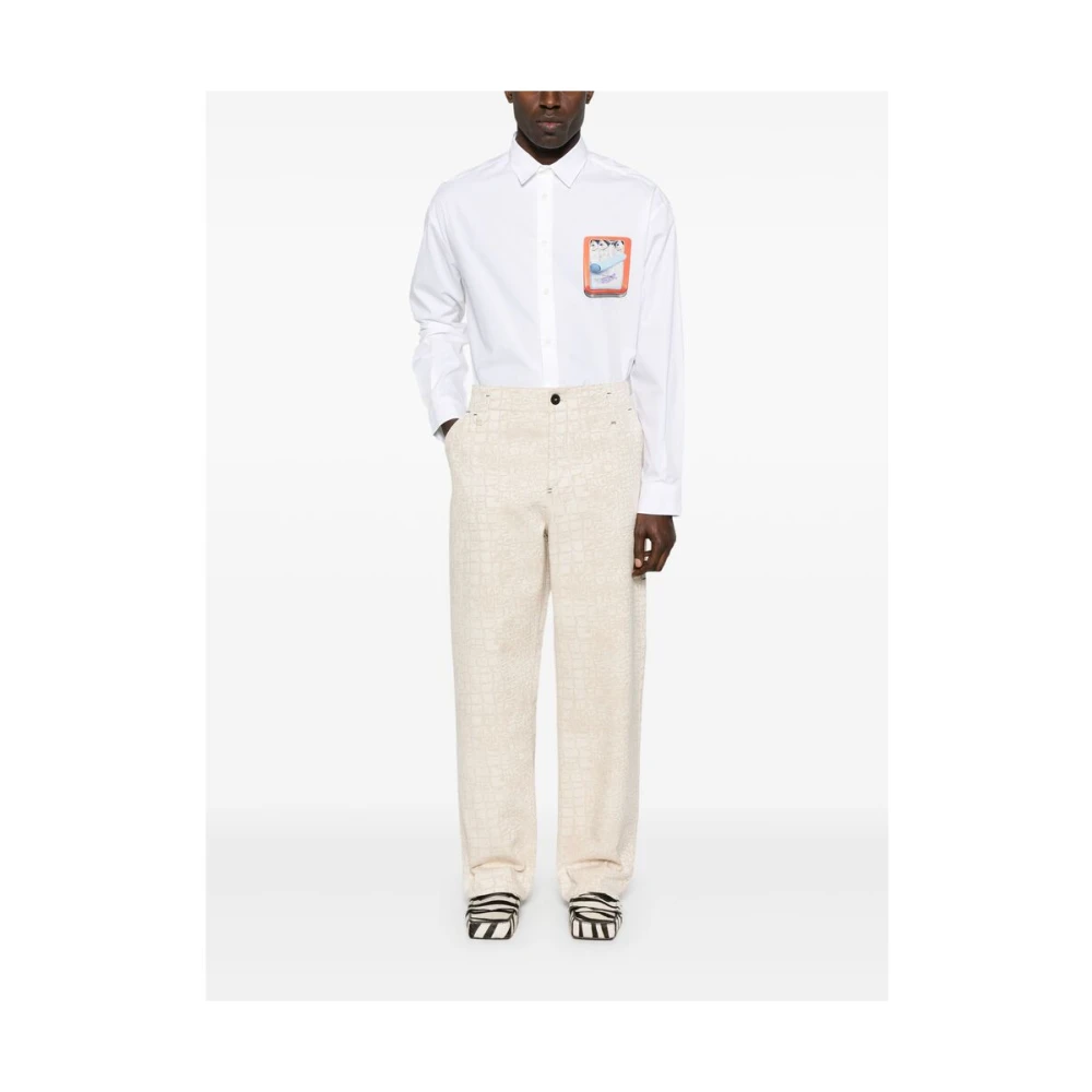 Jacquemus Beige Knoopsluiting Jeans Beige Heren