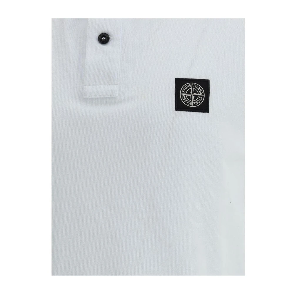 Stone Island Iconische Monogram Patch Polo Shirt White Heren