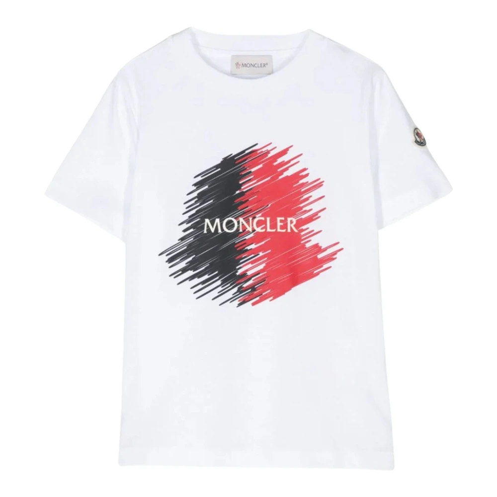 Moncler Vit T-shirt med tryckt logotyp White, Pojke