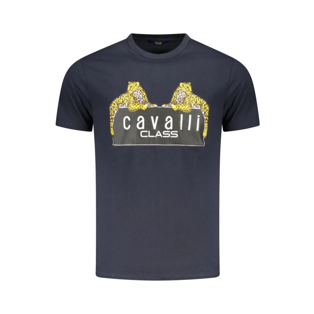Cavalli Class Short Sleeve T-Shirt - Male - T-Shirts - Blue - M - Tops