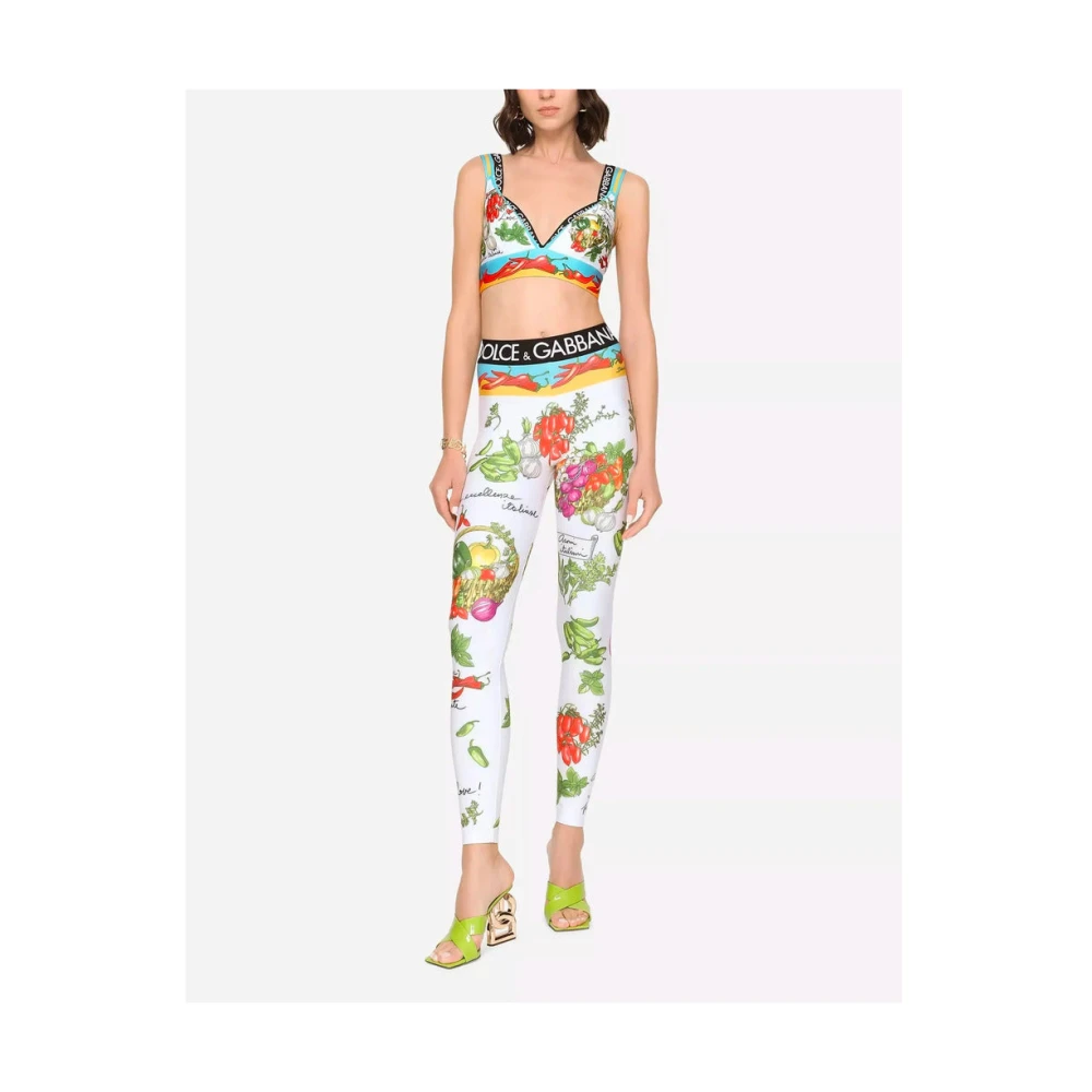Dolce & Gabbana Iconische Logo Leggings Elastisch Ontwerp Multicolor Dames