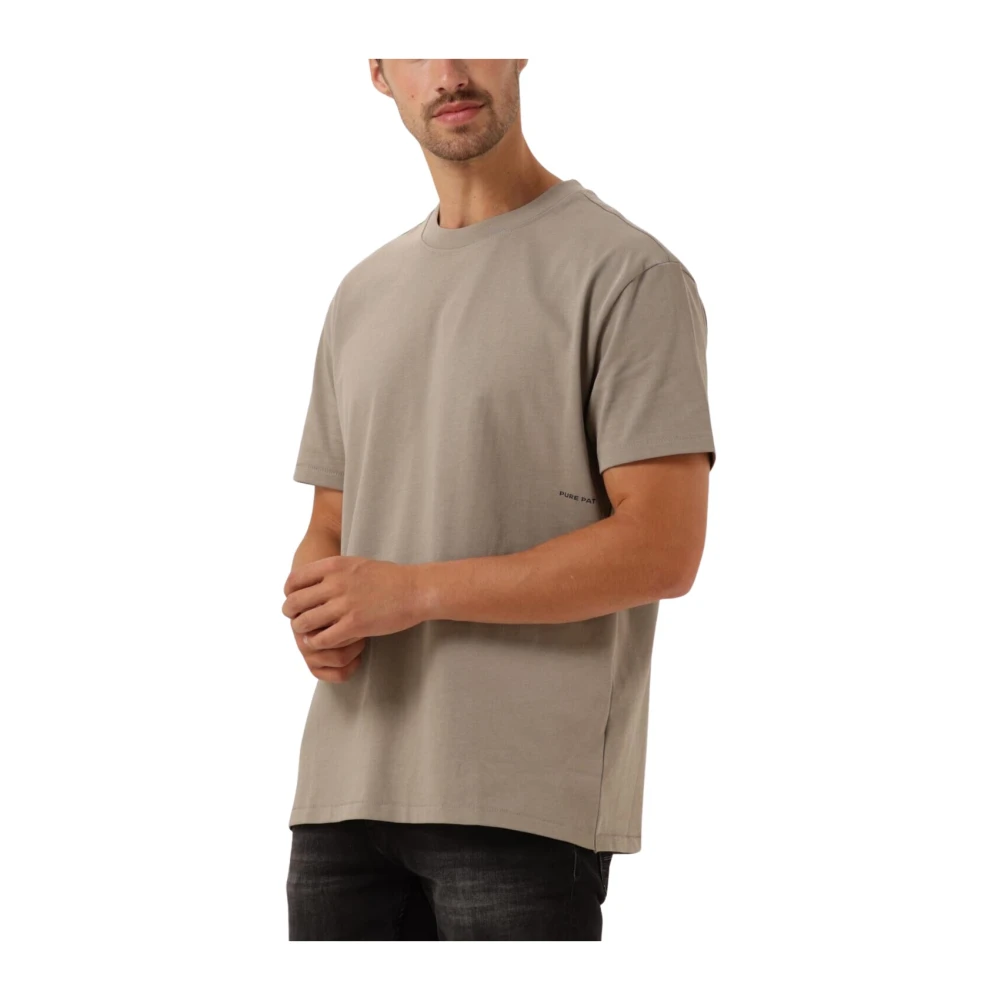 Pure Path Taupe Loose Fit Crewneck T-shirt Beige Heren