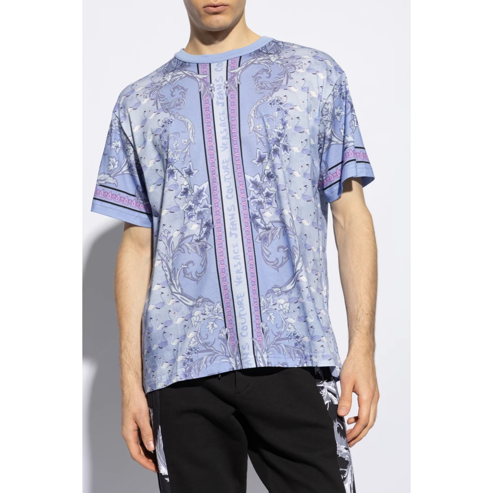 Versace Jeans Couture Bedrukt T-shirt Purple Heren