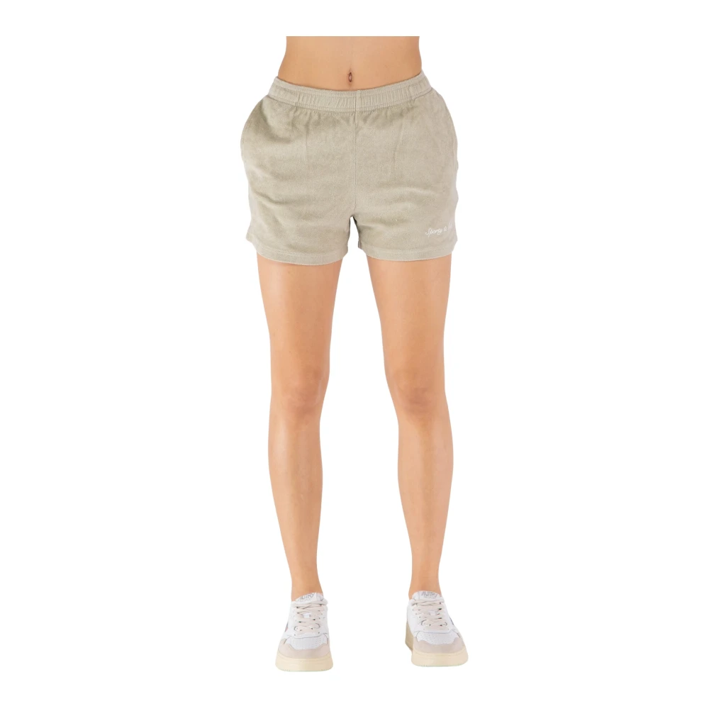 Sporty & Rich Syracuse Terry Shorts Beige Dames