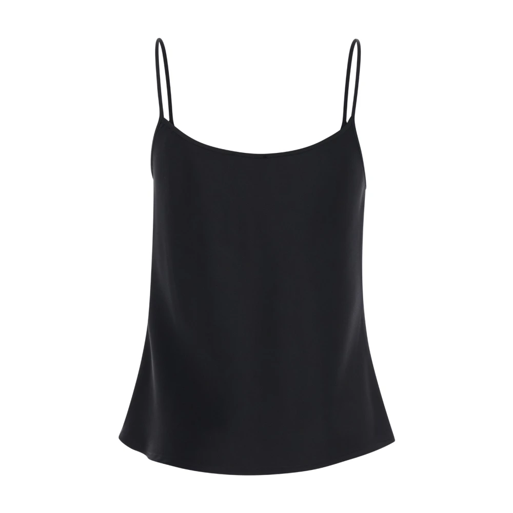 Plain Units Satijnen Zwarte Top Black Dames