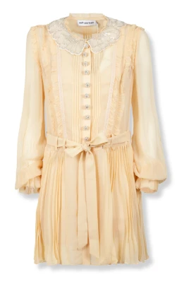 Pleated Georgette Mini Dress