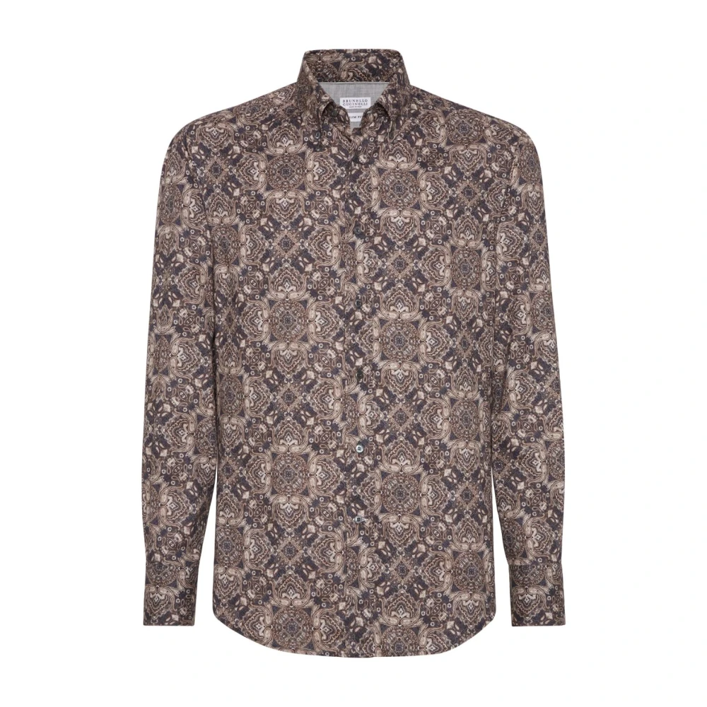BRUNELLO CUCINELLI Antraciet Shirt voor Mannen Multicolor Heren