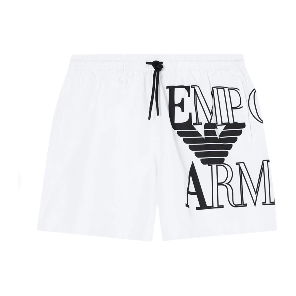 Emporio Armani Uomo Bianco - Bold Logo Swim Shorts - Swimwear - L