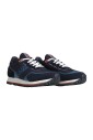 blauwe-polyester-en-leren-hardloopschoenen