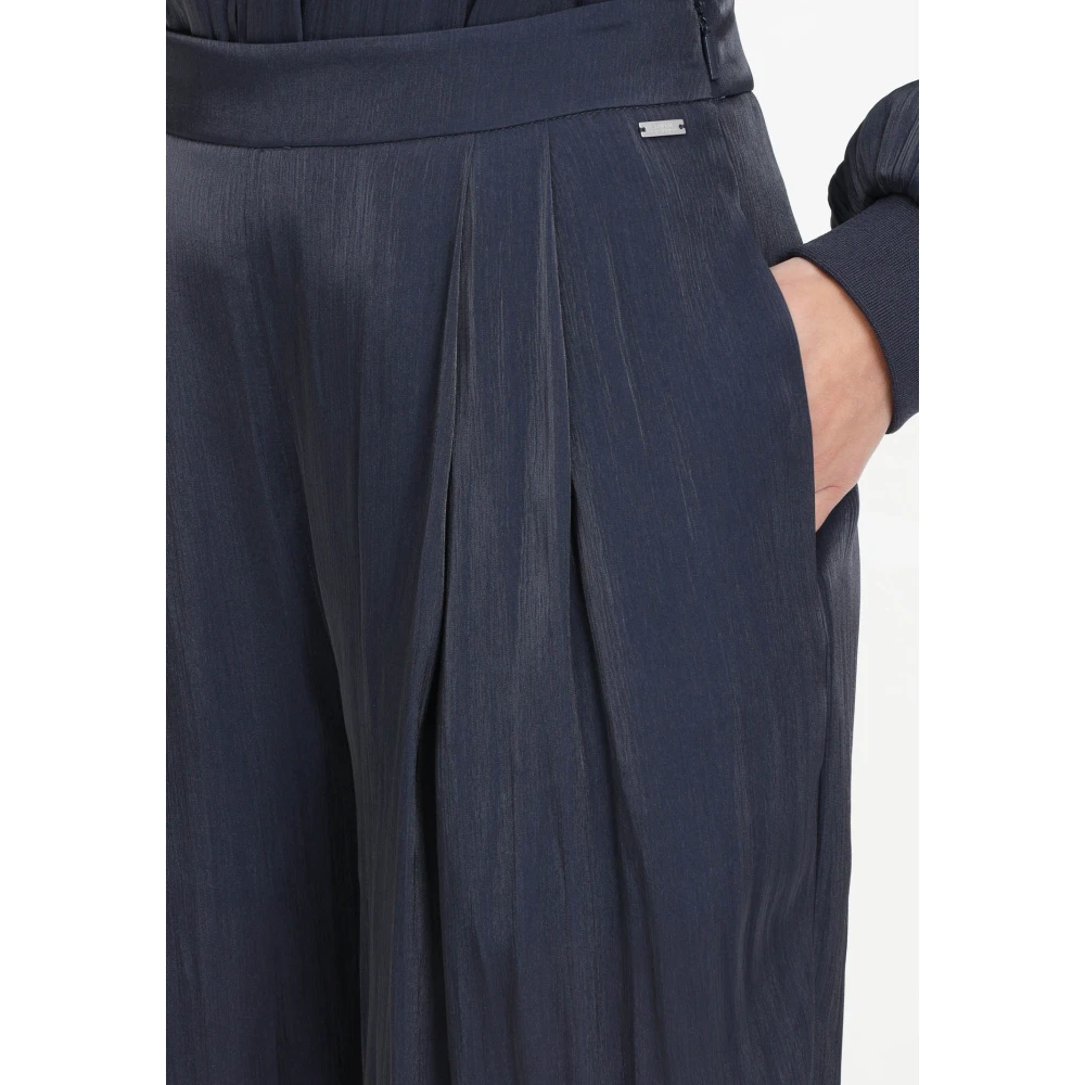 Armani Exchange Wide Trousers Blue Dames
