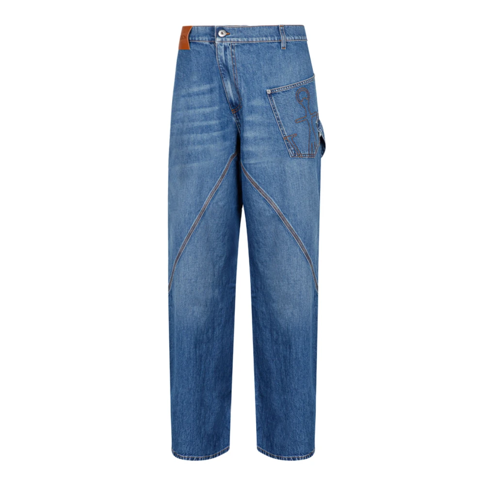 JW Anderson Blauwe Werkkleding Denim Jeans Blue Heren