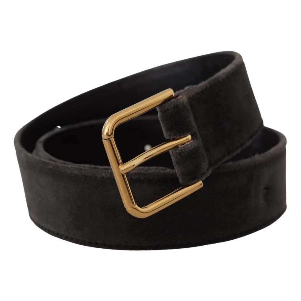 Dolce & Gabbana Luxe Velvet Riem met Metalen Gesp Brown Dames