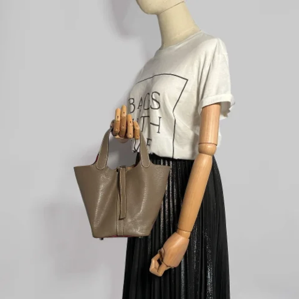 Hermès Vintage Pre-owned Leather handbags Gray Dames