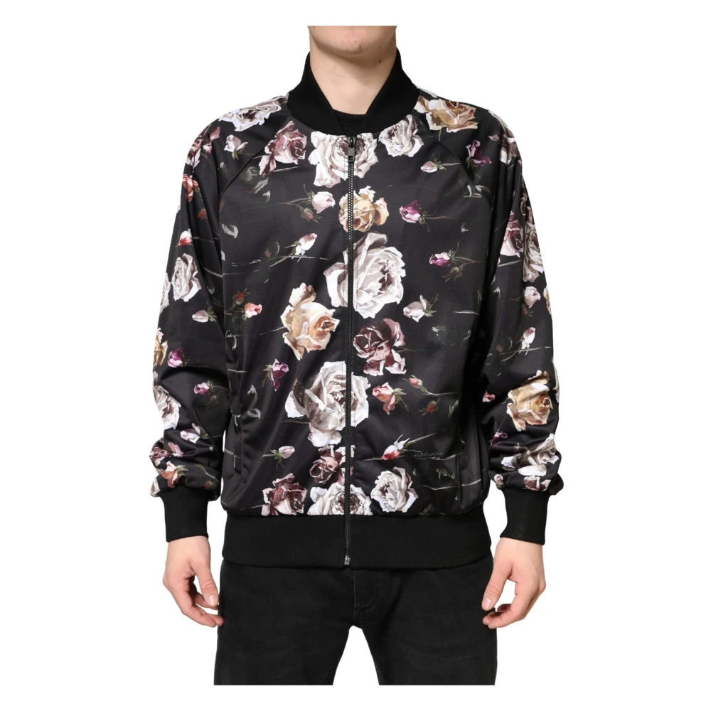 Dolce & Gabbana Men's Black Zip-Throughs, Xl, Full Zip Bomber Jacket